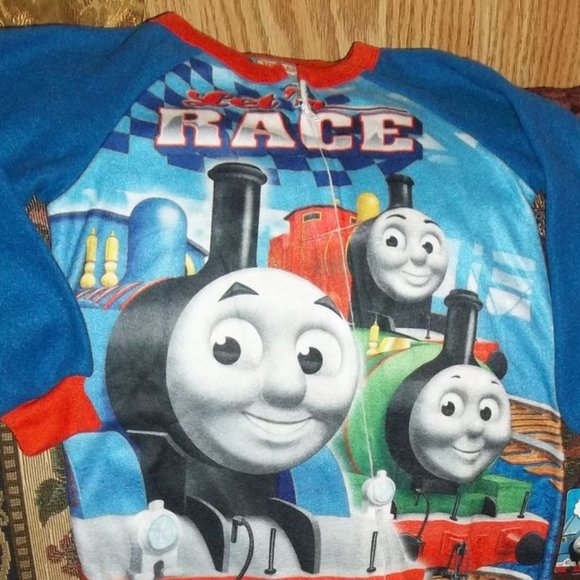 BNWT Thomas the Tank Engine 1 Piece Onesie Zip Up Pajamas Size 4t Footie PJ's - Picture 3 of 4